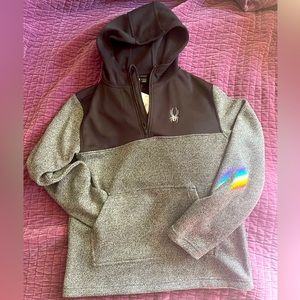 Spyder 1/4 zip fleece pullover hoodie, unisex
